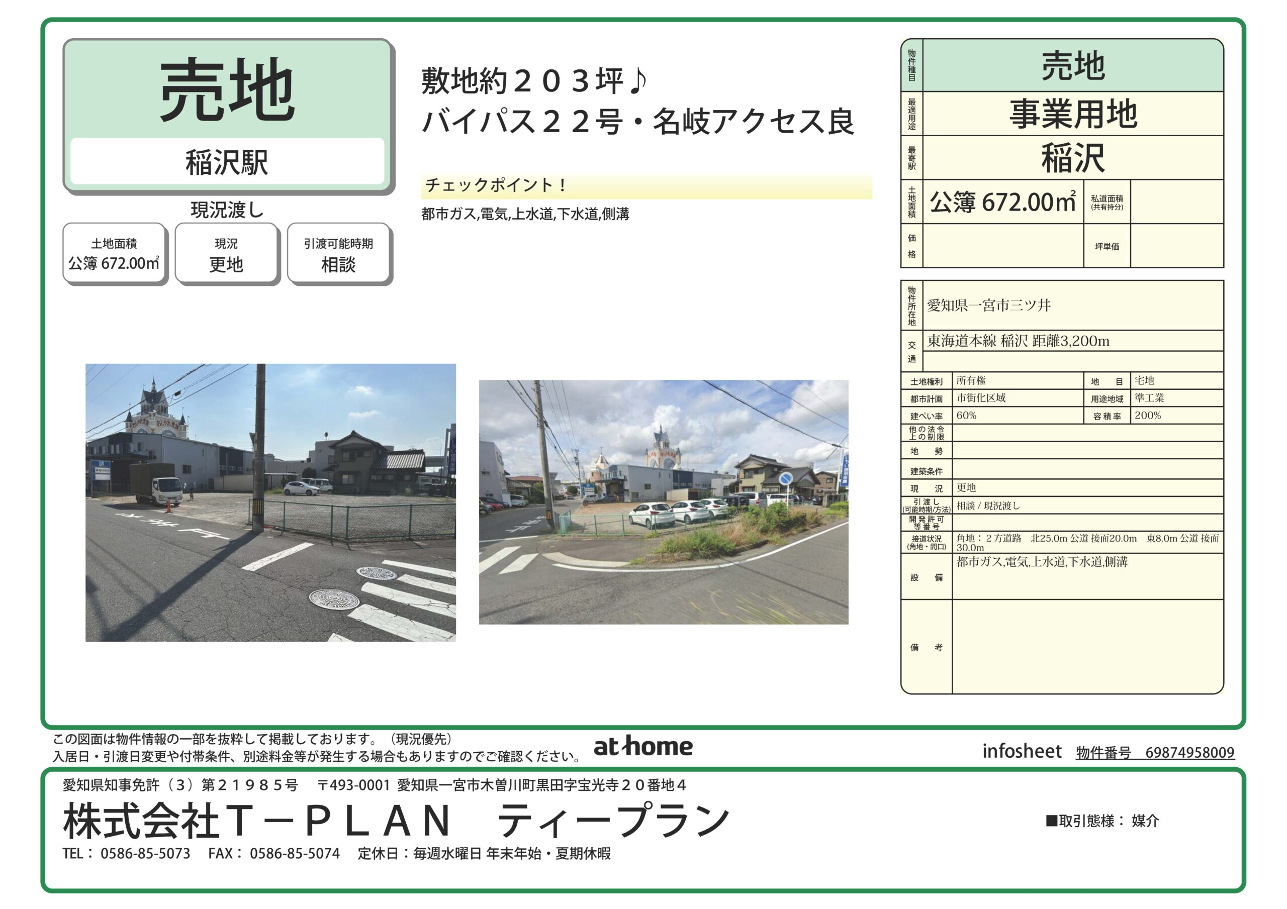 ⼀宮市三ツ井売地